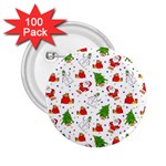 Christmas Pattern  Trees Santa 2.25  Buttons (100 pack) 