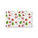 Christmas Pattern  Trees Santa Magnet (Name Card)