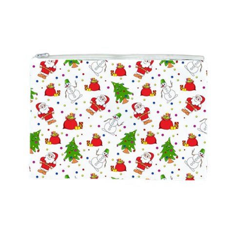 Christmas Pattern  Trees Santa Cosmetic Bag (Large) from ArtsNow.com Front