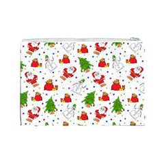 Christmas Pattern  Trees Santa Cosmetic Bag (Large) from ArtsNow.com Back