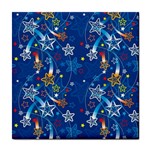 Christmas Stars Pattern Star Tile Coaster