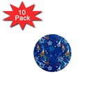 Christmas Stars Pattern Star 1  Mini Magnet (10 pack) 