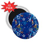 Christmas Stars Pattern Star 2.25  Magnets (10 pack) 