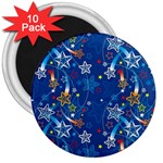 Christmas Stars Pattern Star 3  Magnets (10 pack) 