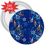 Christmas Stars Pattern Star 3  Buttons (100 pack) 