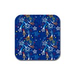 Christmas Stars Pattern Star Rubber Square Coaster (4 pack)