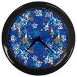 Christmas Stars Pattern Star Wall Clock (Black)