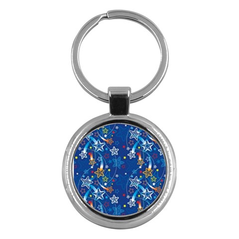 Christmas Stars Pattern Star Key Chain (Round) from ArtsNow.com Front