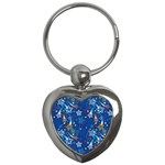 Christmas Stars Pattern Star Key Chain (Heart)