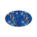 Christmas Stars Pattern Star Sticker (Oval)