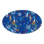 Christmas Stars Pattern Star Oval Magnet