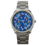 Christmas Stars Pattern Star Sport Metal Watch