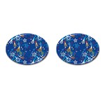 Christmas Stars Pattern Star Cufflinks (Oval)