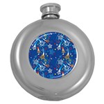 Christmas Stars Pattern Star Round Hip Flask (5 oz)