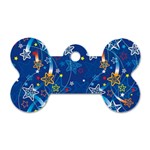 Christmas Stars Pattern Star Dog Tag Bone (One Side)