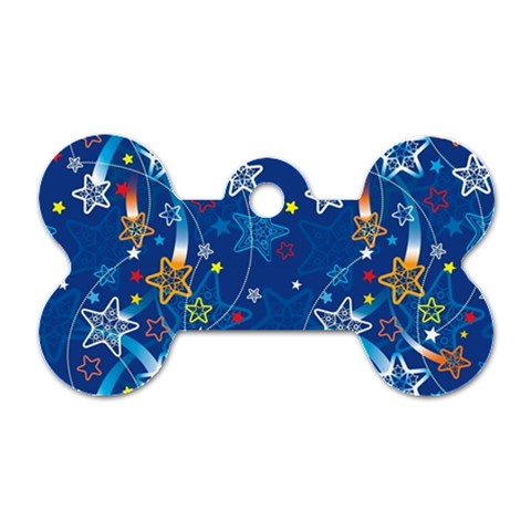 Christmas Stars Pattern Star Dog Tag Bone (Two Sides) from ArtsNow.com Front