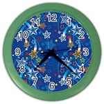 Christmas Stars Pattern Star Color Wall Clock