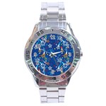 Christmas Stars Pattern Star Stainless Steel Analogue Watch