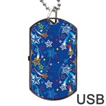 Christmas Stars Pattern Star Dog Tag USB Flash (One Side)