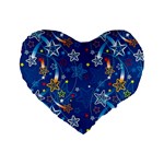 Christmas Stars Pattern Star Standard 16  Premium Heart Shape Cushions