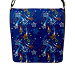 Christmas Stars Pattern Star Flap Closure Messenger Bag (L)