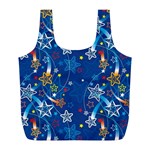 Christmas Stars Pattern Star Full Print Recycle Bag (L)