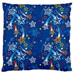 Christmas Stars Pattern Star Large Premium Plush Fleece Cushion Case (One Side)