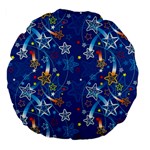 Christmas Stars Pattern Star Large 18  Premium Flano Round Cushions