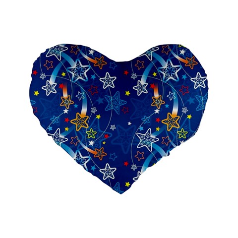 Christmas Stars Pattern Star Standard 16  Premium Flano Heart Shape Cushions from ArtsNow.com Front