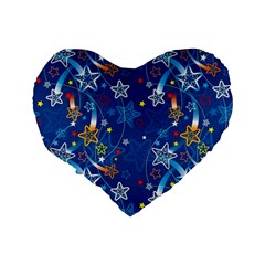 Christmas Stars Pattern Star Standard 16  Premium Flano Heart Shape Cushions from ArtsNow.com Back