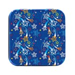 Christmas Stars Pattern Star Square Metal Box (Black)