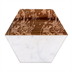 Christmas Stars Pattern Star Marble Wood Coaster (Hexagon) 