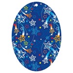 Christmas Stars Pattern Star UV Print Acrylic Ornament Oval