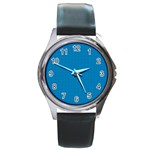 Blue Lego Texture Macro, Blue Dots Background, Lego Round Metal Watch