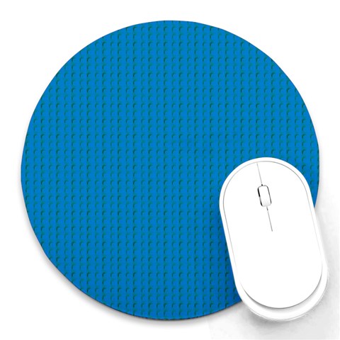 Blue Lego Texture Macro, Blue Dots Background, Lego Round Mousepad from ArtsNow.com Front