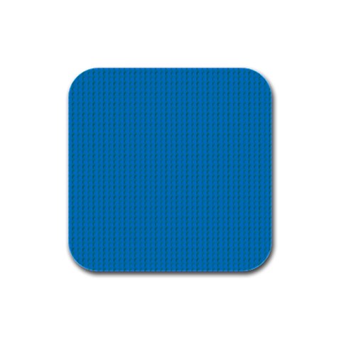 Blue Lego Texture Macro, Blue Dots Background, Lego Rubber Square Coaster (4 pack) from ArtsNow.com Front