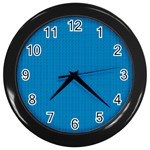 Blue Lego Texture Macro, Blue Dots Background, Lego Wall Clock (Black)