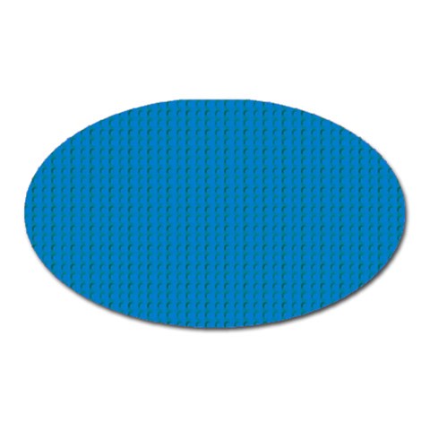 Blue Lego Texture Macro, Blue Dots Background, Lego Oval Magnet from ArtsNow.com Front