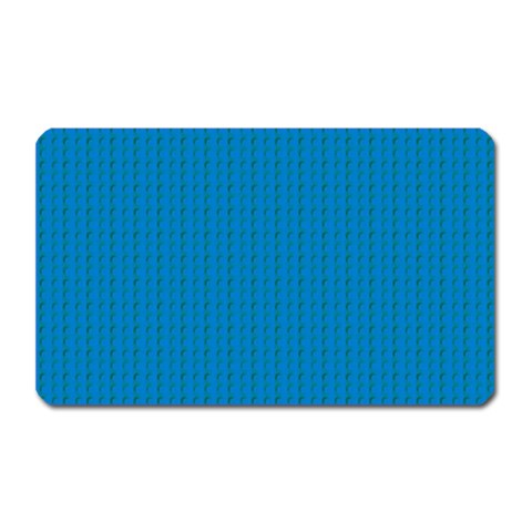 Blue Lego Texture Macro, Blue Dots Background, Lego Magnet (Rectangular) from ArtsNow.com Front