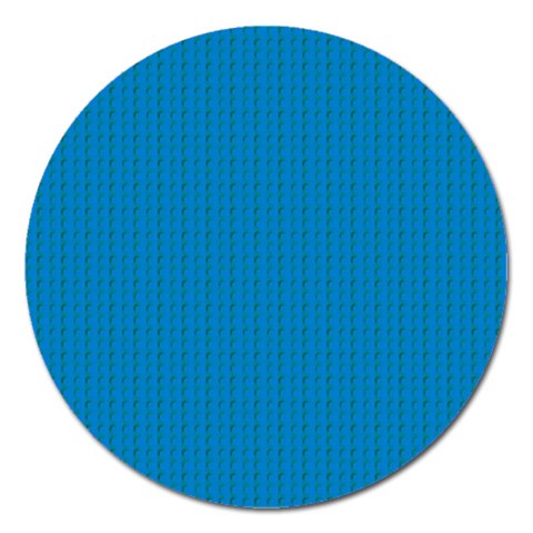 Blue Lego Texture Macro, Blue Dots Background, Lego Magnet 5  (Round) from ArtsNow.com Front