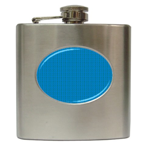 Blue Lego Texture Macro, Blue Dots Background, Lego Hip Flask (6 oz) from ArtsNow.com Front