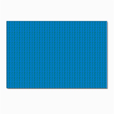 Blue Lego Texture Macro, Blue Dots Background, Lego Postcards 5  x 7  (Pkg of 10) from ArtsNow.com Front