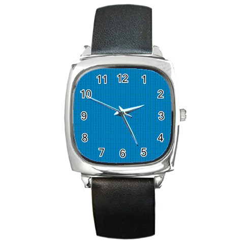 Blue Lego Texture Macro, Blue Dots Background, Lego Square Metal Watch from ArtsNow.com Front