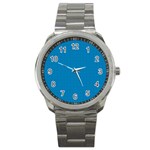 Blue Lego Texture Macro, Blue Dots Background, Lego Sport Metal Watch