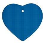 Blue Lego Texture Macro, Blue Dots Background, Lego Heart Ornament (Two Sides)