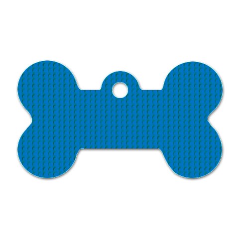 Blue Lego Texture Macro, Blue Dots Background, Lego Dog Tag Bone (One Side) from ArtsNow.com Front