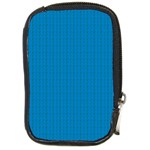 Blue Lego Texture Macro, Blue Dots Background, Lego Compact Camera Leather Case