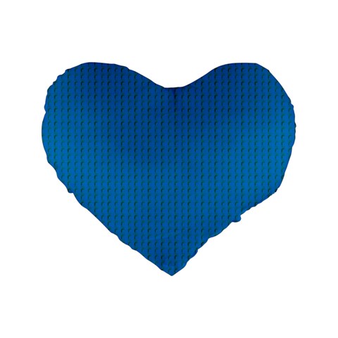 Blue Lego Texture Macro, Blue Dots Background, Lego Standard 16  Premium Heart Shape Cushions from ArtsNow.com Front