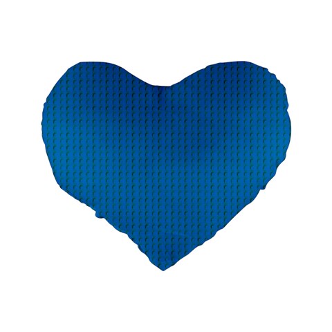 Blue Lego Texture Macro, Blue Dots Background, Lego Standard 16  Premium Heart Shape Cushions from ArtsNow.com Back