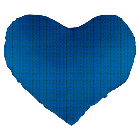 Blue Lego Texture Macro, Blue Dots Background, Lego Large 19  Premium Heart Shape Cushions from ArtsNow.com Front